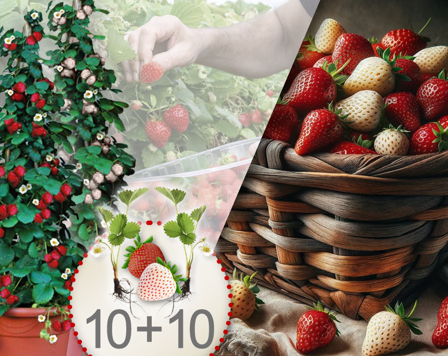 Rote und weiße Klettererdbeeren 20 Stk